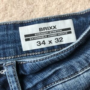 Mens 34x32 straight stretch jeans